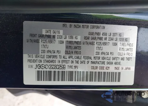 2016 Mazda Cx-5 Touring from USA, damaged, VIN JM3KE4CY2G0802599